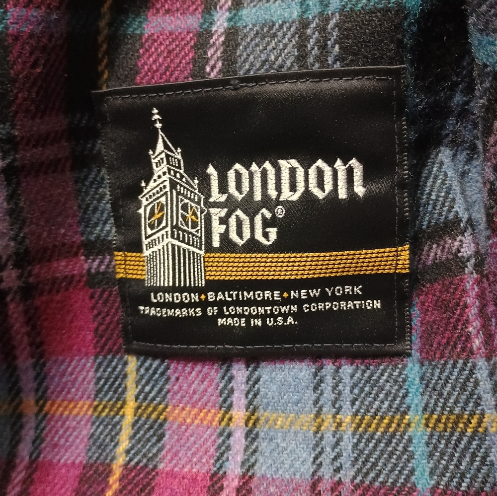 Vintage London Fog Beltless Midi Trench Coat Purple Size 6 - Picture 13 of 16